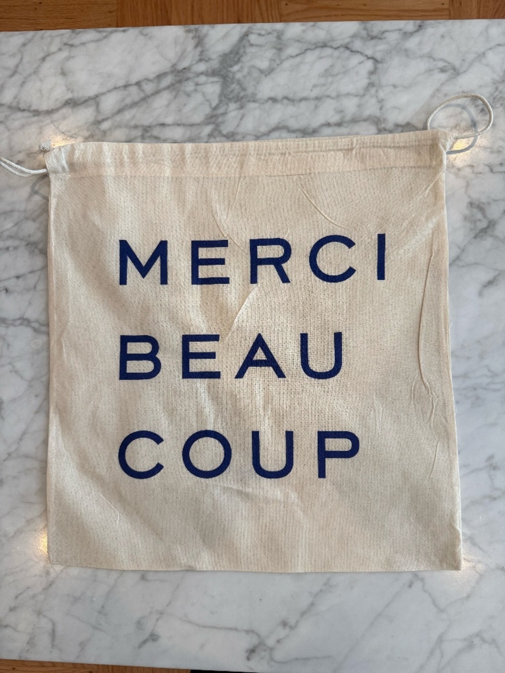 Clare V Merci Beaucoup Canvas Dust Bag Shoe Bag Storage Pouch